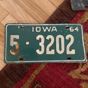 IOWA 1964 Licenses plate